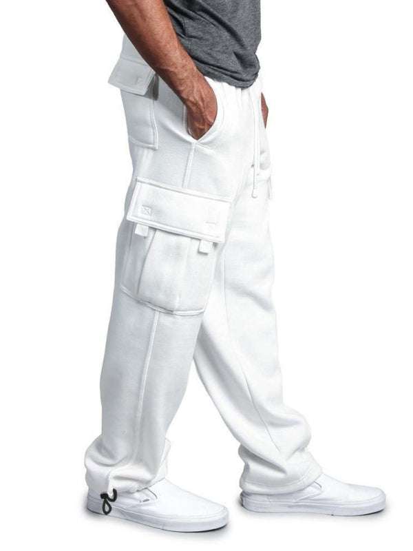 Versatile Men's Comfortable Cargo Pants with Elastic Waist and Multi-Pockets - MENLL