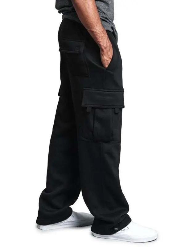 Versatile Men's Comfortable Cargo Pants with Elastic Waist and Multi-Pockets - MENLL