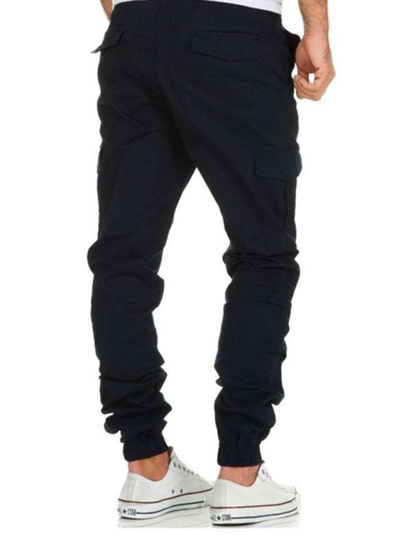 Chic Men’s Drawstring Cargo Trousers with Flap Pockets – Perfect Blend of Comfort and Style! - MENLL