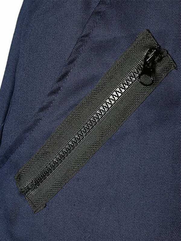Stylish Men's Zipped Contrast Casual Trousers for Effortless Style and Comfort - MENLL