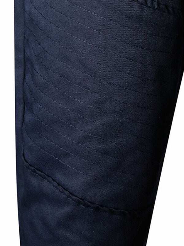 Stylish Men's Zipped Contrast Casual Trousers for Effortless Style and Comfort - MENLL