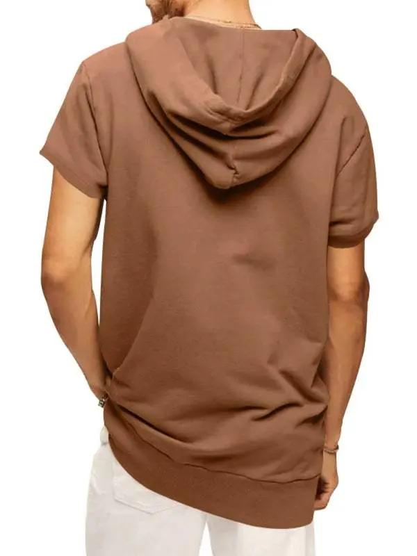 Versatile Men's Hooded Short-Sleeved Knitted T-Shirt for Casual Comfort and Style - MENLL