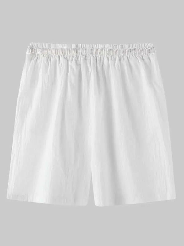 Korean Style Men’s Cotton-Linen Beach Pants - Lightweight Solid Color Casual Trousers for Effortless Summer Style - MENLL