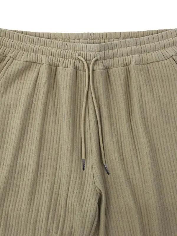 Effortless Elegance: High-Waisted Wide-Leg Striped Trousers for Men - MENLL