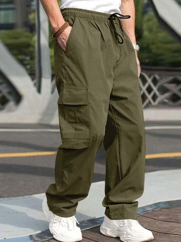 Effortlessly Stylish Men's Straight-Leg Casual Trousers - MENLL