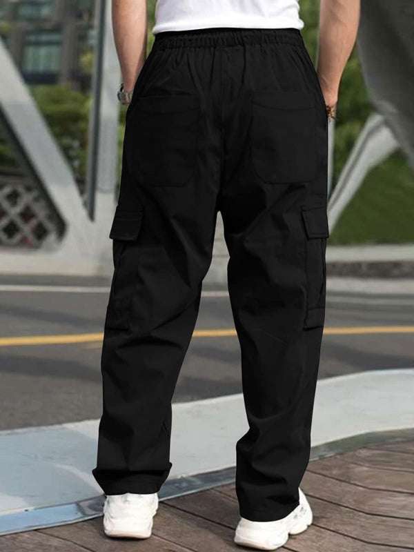 Effortlessly Stylish Men's Straight-Leg Casual Trousers - MENLL