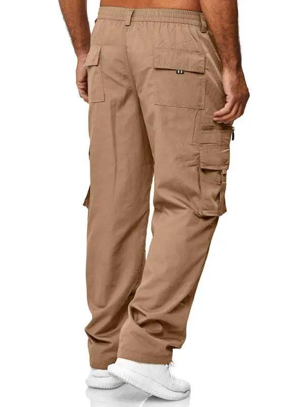 Men's Stylish Multi-Pocket Relaxed Fit Cargo Pants for All Seasons - MENLL