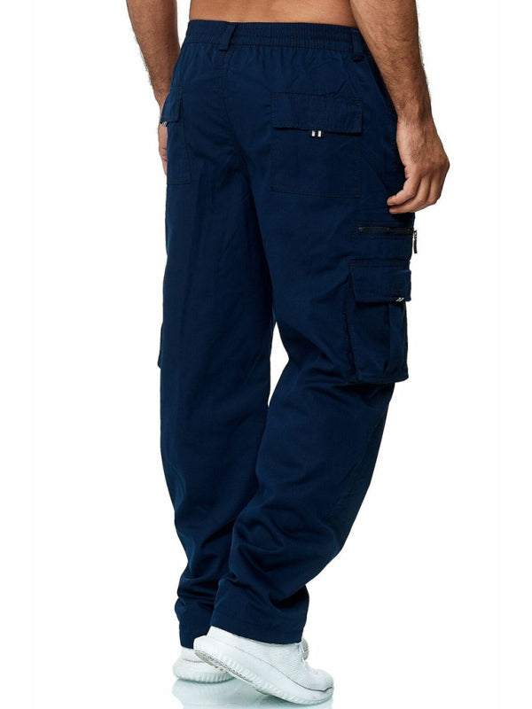 Men's Stylish Multi-Pocket Relaxed Fit Cargo Pants for All Seasons - MENLL