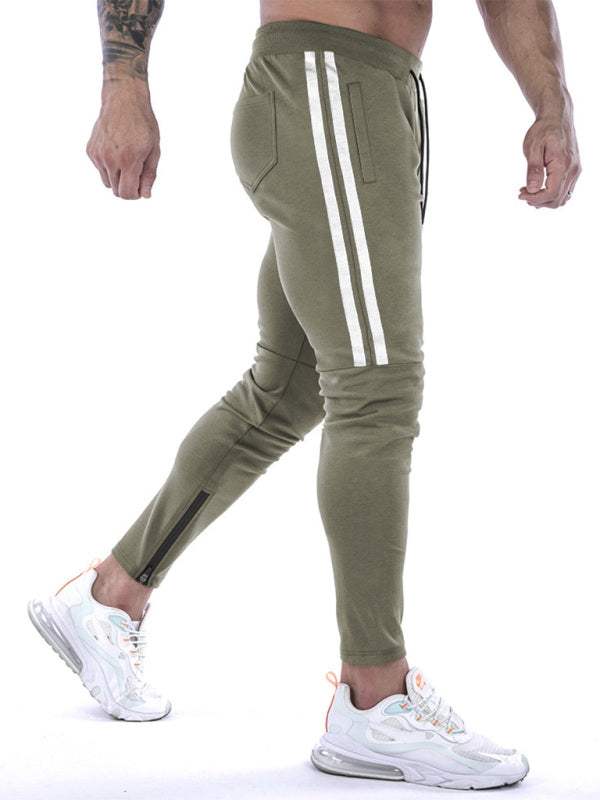 Stylish Men's Stripe Zipper Training Joggers for Ultimate Comfort and Versatility