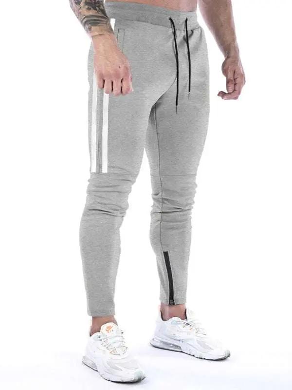 Stylish Men's Stripe Zipper Training Joggers for Ultimate Comfort and Versatility - MENLL