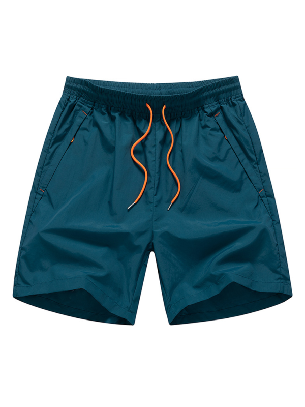 Men's quick-dry beach shorts, lightweight and sporty with an elastic waistband and slant pockets.