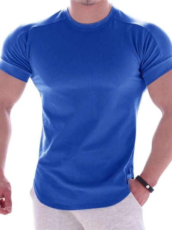 Revitalizing Quick-Dry Elastic Fit Sports Tee - Trendy Round Neck Short Sleeve - MENLL