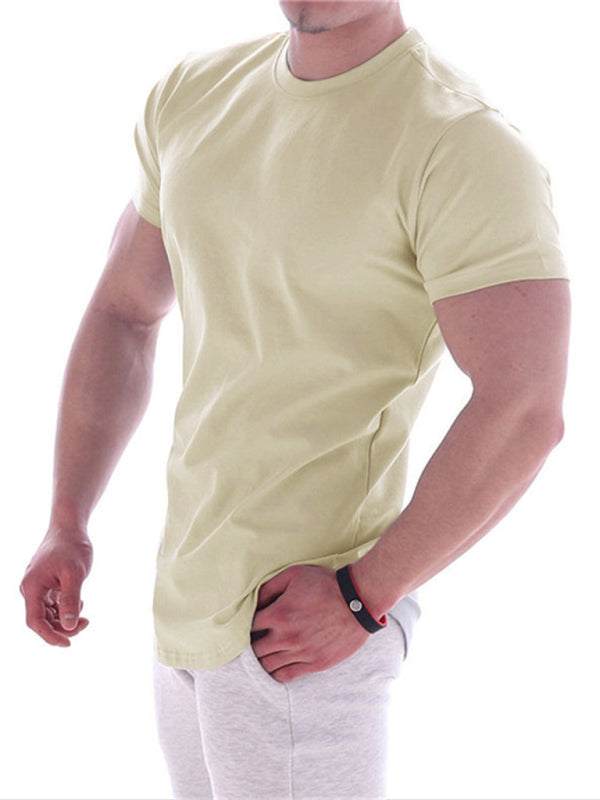 Revitalizing Quick-Dry Elastic Fit Sports Tee - Trendy Round Neck Short Sleeve