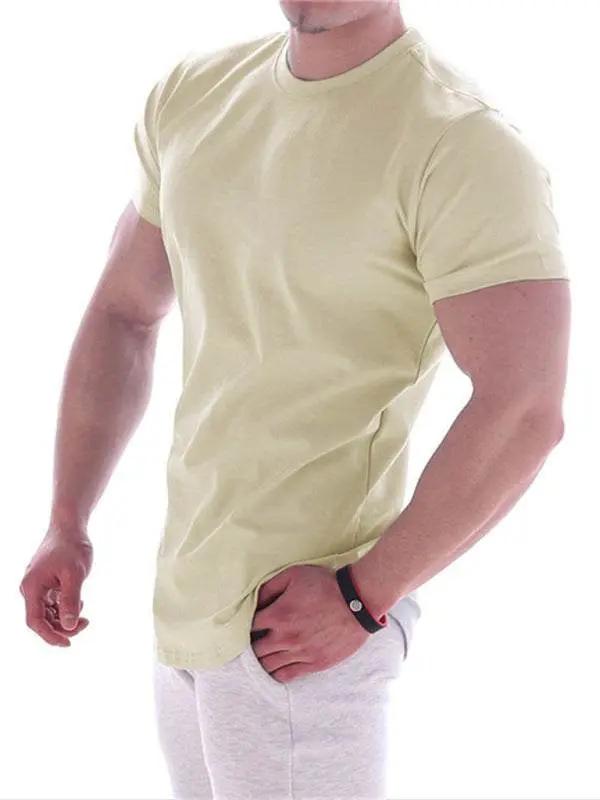 Revitalizing Quick-Dry Elastic Fit Sports Tee - Trendy Round Neck Short Sleeve - MENLL