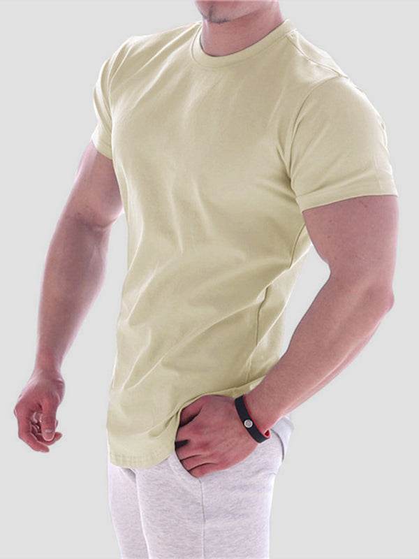 Revitalizing Quick-Dry Elastic Fit Sports Tee - Trendy Round Neck Short Sleeve