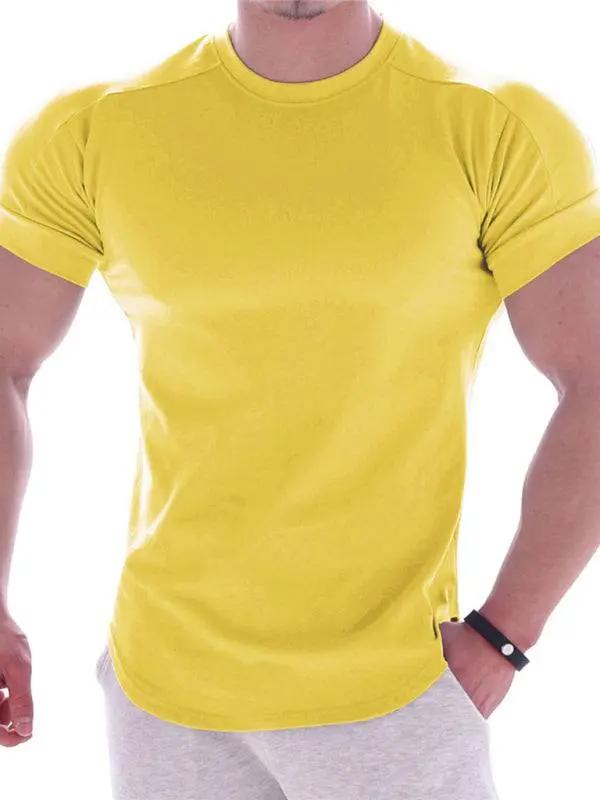 Revitalizing Quick-Dry Elastic Fit Sports Tee - Trendy Round Neck Short Sleeve - MENLL
