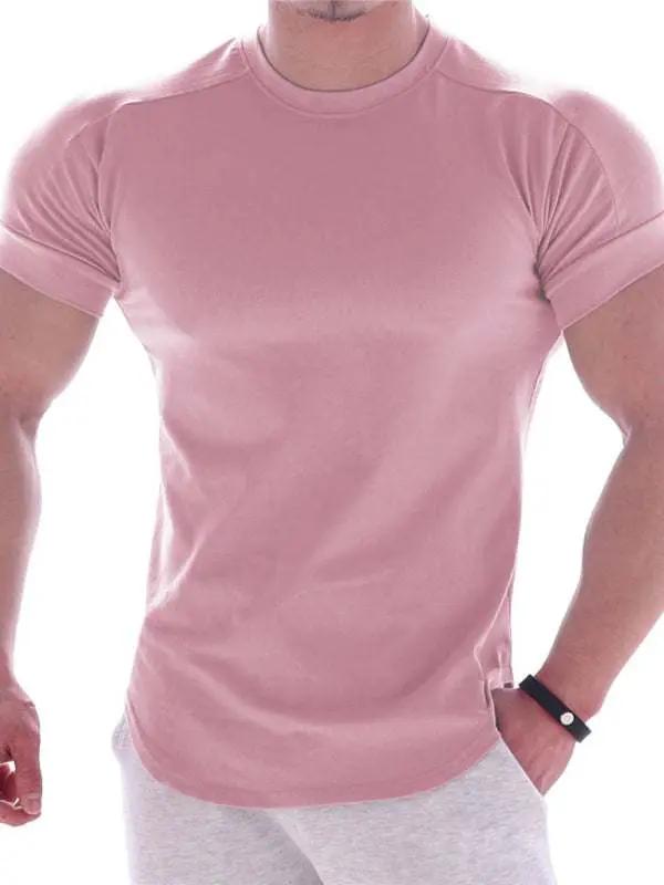 Revitalizing Quick-Dry Elastic Fit Sports Tee - Trendy Round Neck Short Sleeve - MENLL