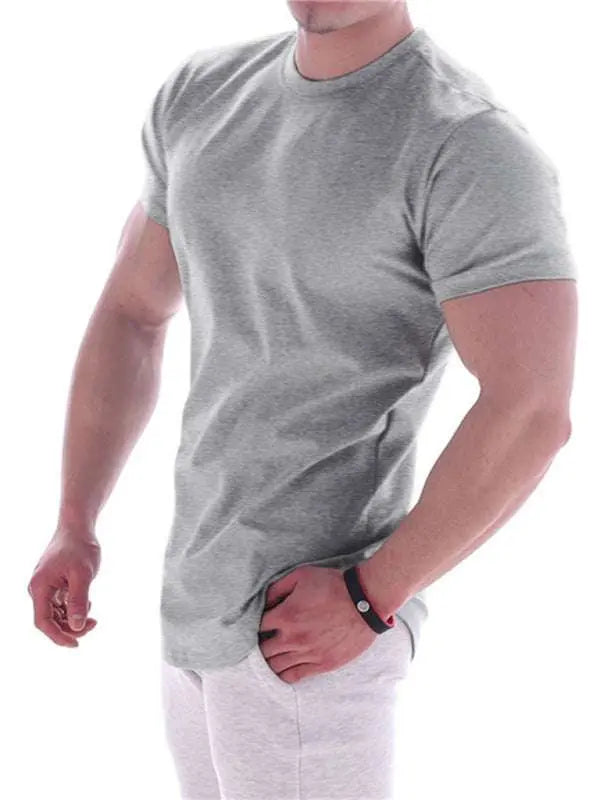 Revitalizing Quick-Dry Elastic Fit Sports Tee - Trendy Round Neck Short Sleeve - MENLL