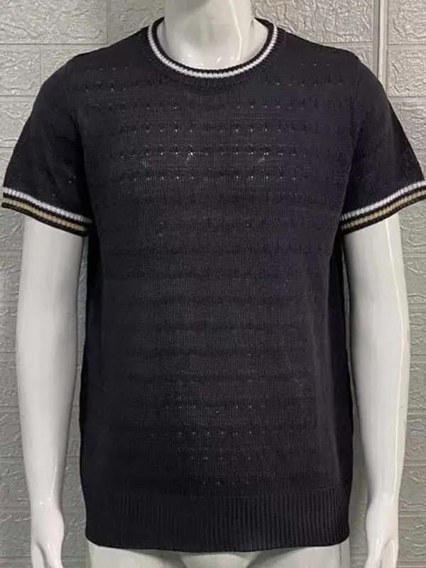 Stylish Men's Slim Fit Knitted T-Shirt with Dropped Shoulders - Perfect for Casual Spring-Summer Outings - MENLL