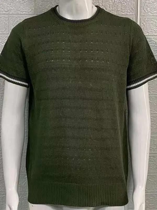 Stylish Men's Slim Fit Knitted T-Shirt with Dropped Shoulders - Perfect for Casual Spring-Summer Outings - MENLL