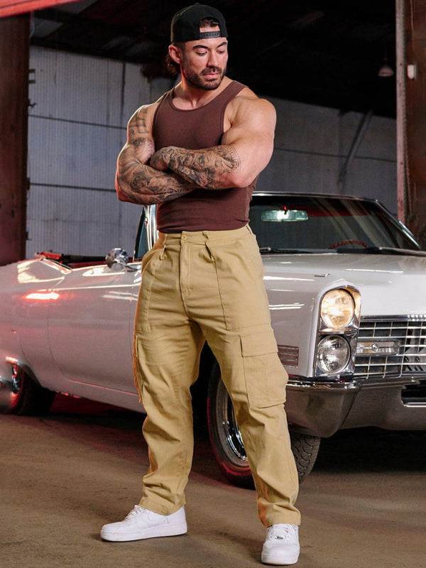 Versatile Men's Spliced Casual Sports Overalls - Easygoing Comfort for Spring & Summer Adventures - MENLL