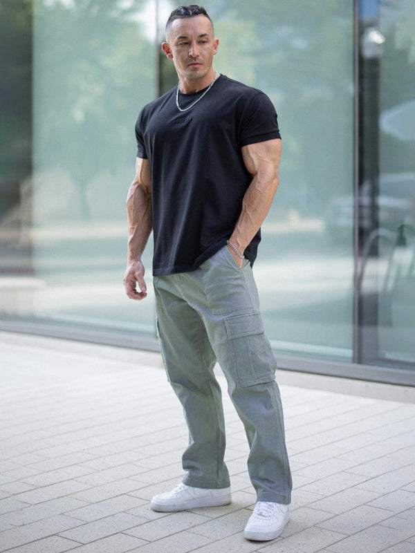 Versatile Men's Spliced Casual Sports Overalls - Easygoing Comfort for Spring & Summer Adventures - MENLL