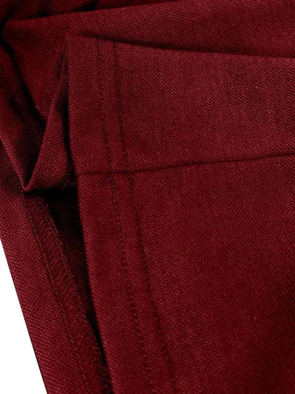 Stylish Contrast Long-Sleeve V-Neck Polo Shirt for Men - Elevate Your Casual Wardrobe - MENLL