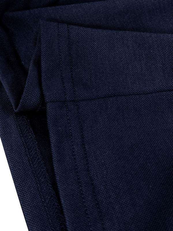 Stylish Contrast Long-Sleeve V-Neck Polo Shirt for Men - Elevate Your Casual Wardrobe