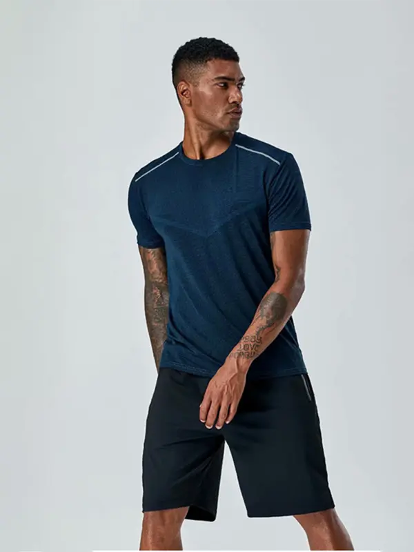 Men's Quick-Dry Short Sleeve Athletic T-Shirt - Ultimate Comfort for Running & Training - MENLL