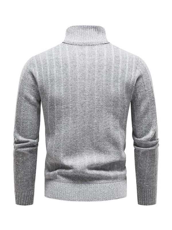 Stilvoller Herren-Cardigan mit Reißverschluss und Stehkragen für Komfort im Frühling und Sommer
