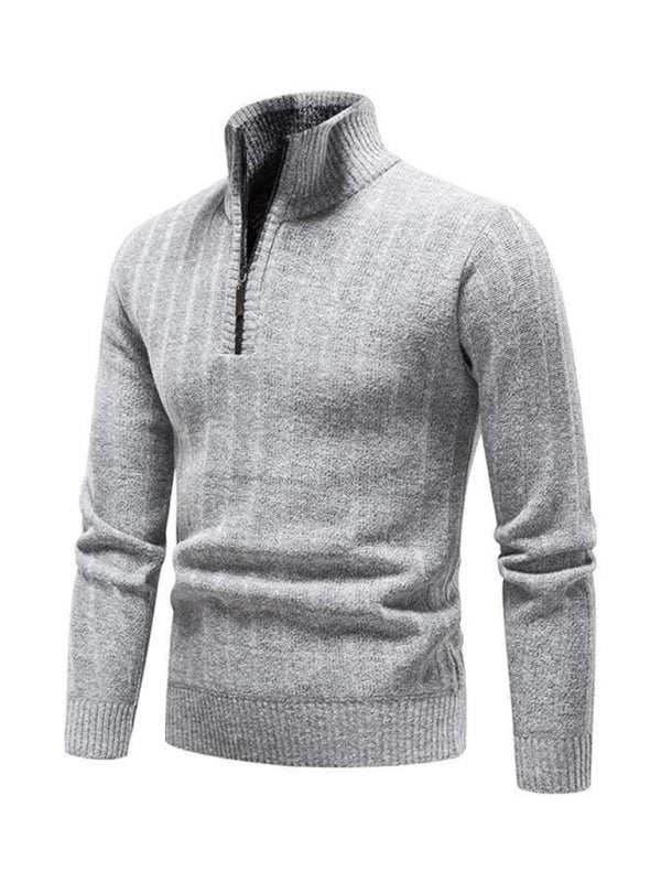 Stilvoller Herren-Cardigan mit Reißverschluss und Stehkragen für Komfort im Frühling und Sommer