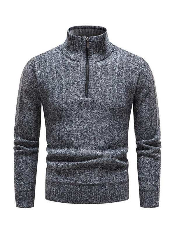 Stilvoller Herren-Cardigan mit Reißverschluss und Stehkragen für Komfort im Frühling und Sommer