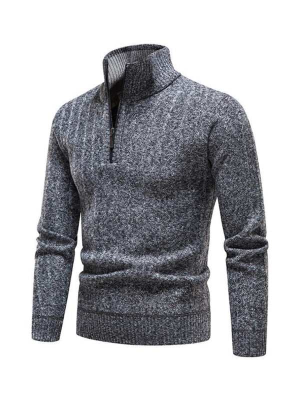 Stilvoller Herren-Cardigan mit Reißverschluss und Stehkragen für Komfort im Frühling und Sommer