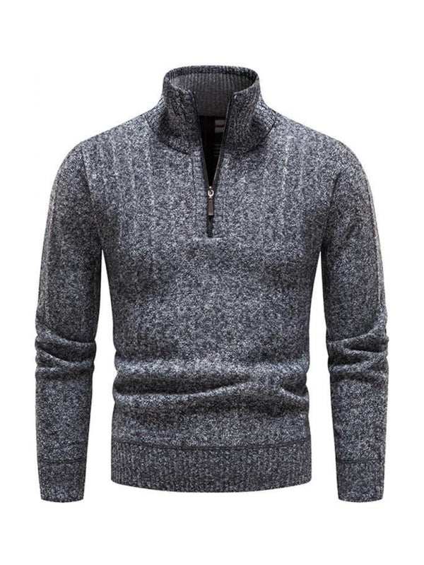 Stilvoller Herren-Cardigan mit Reißverschluss und Stehkragen für Komfort im Frühling und Sommer