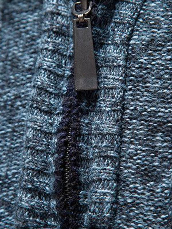 Stilvoller Herren-Cardigan mit Reißverschluss und Stehkragen für Komfort im Frühling und Sommer