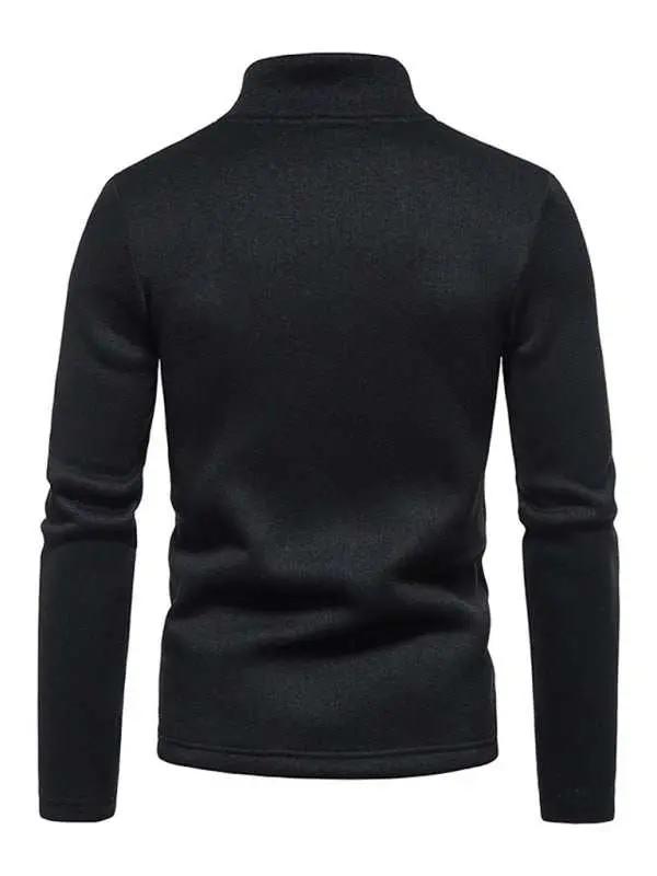 Stylish Men's Turtleneck Zipper Sweatshirt - Soft, Wrinkle-Resistant Comfort for Every Occasion - MENLL