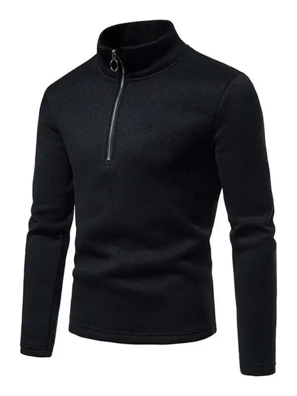 Stylish Men's Turtleneck Zipper Sweatshirt - Soft, Wrinkle-Resistant Comfort for Every Occasion - MENLL