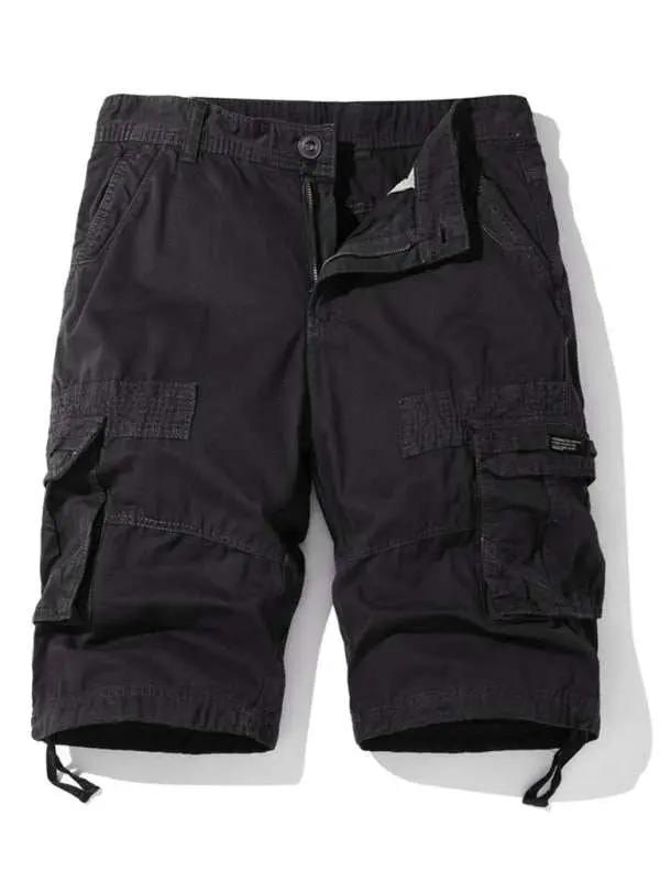 Vintage-Inspired Men's Utility Shorts Overalls with Ample Pocket Space - MENLL