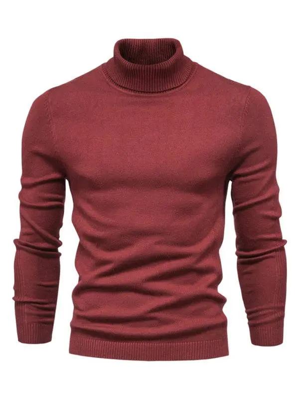 Cozy Casual Turtleneck Pullover Sweater for Men - Perfect Spring-Summer Knitwear! - MENLL