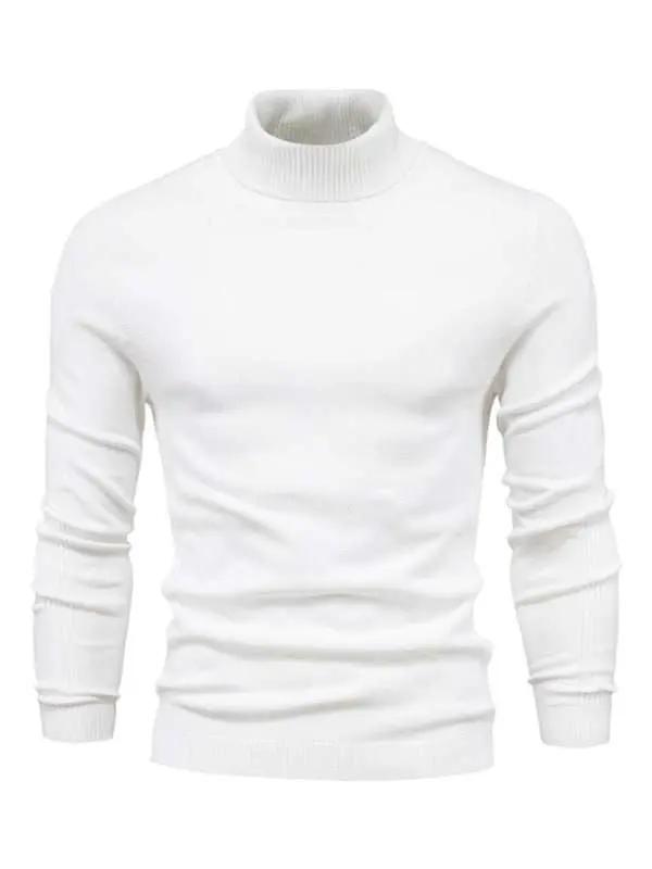 Cozy Casual Turtleneck Pullover Sweater for Men - Perfect Spring-Summer Knitwear! - MENLL