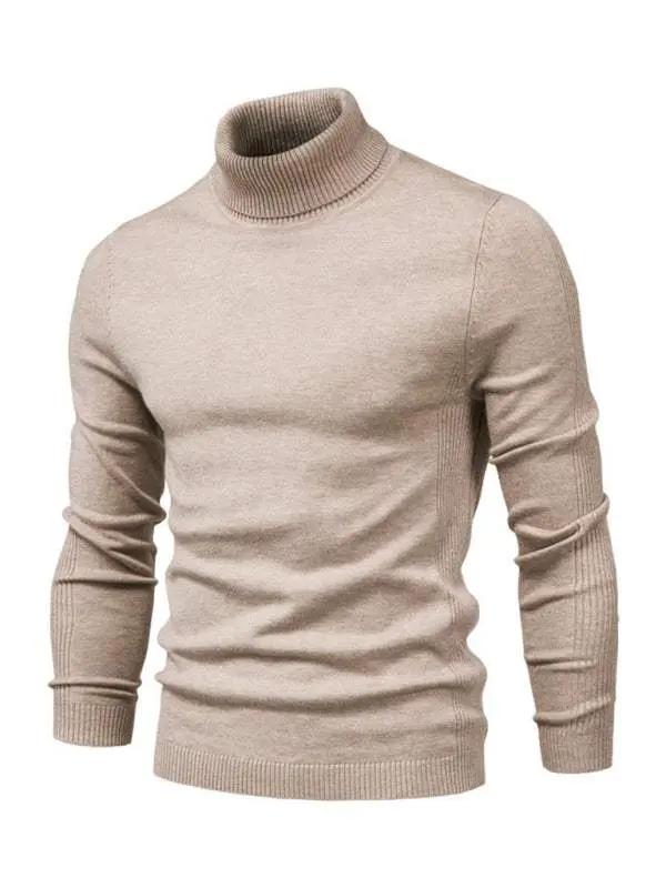 Cozy Casual Turtleneck Pullover Sweater for Men - Perfect Spring-Summer Knitwear! - MENLL