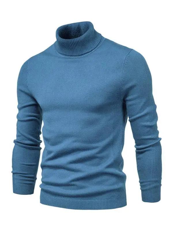 Cozy Casual Turtleneck Pullover Sweater for Men - Perfect Spring-Summer Knitwear! - MENLL