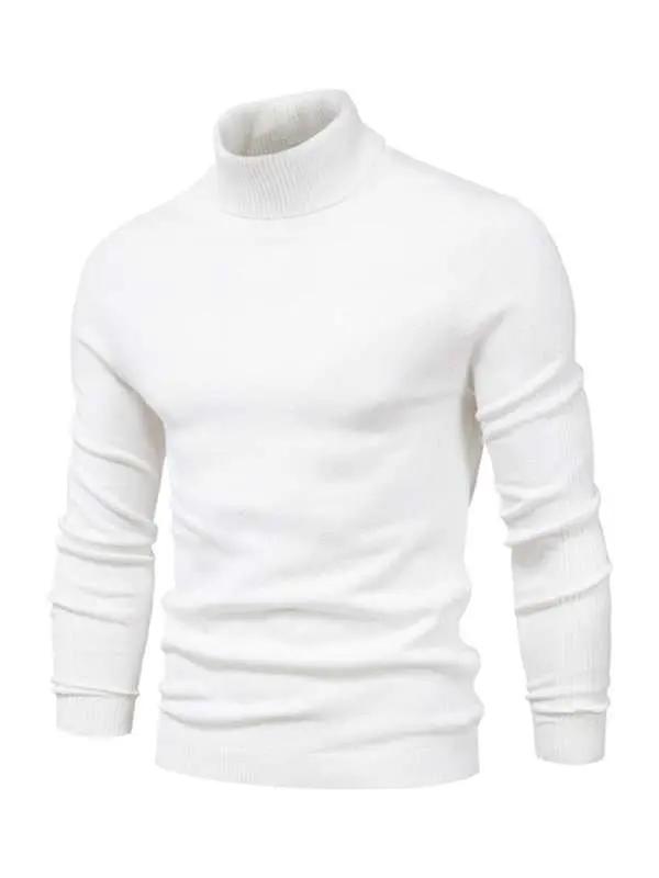 Cozy Casual Turtleneck Pullover Sweater for Men - Perfect Spring-Summer Knitwear! - MENLL