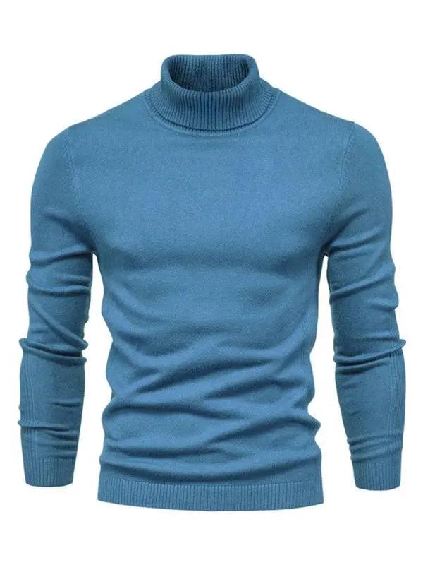 Cozy Casual Turtleneck Pullover Sweater for Men - Perfect Spring-Summer Knitwear! - MENLL