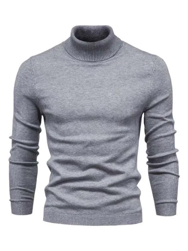 Cozy Casual Turtleneck Pullover Sweater for Men - Perfect Spring-Summer Knitwear! - MENLL