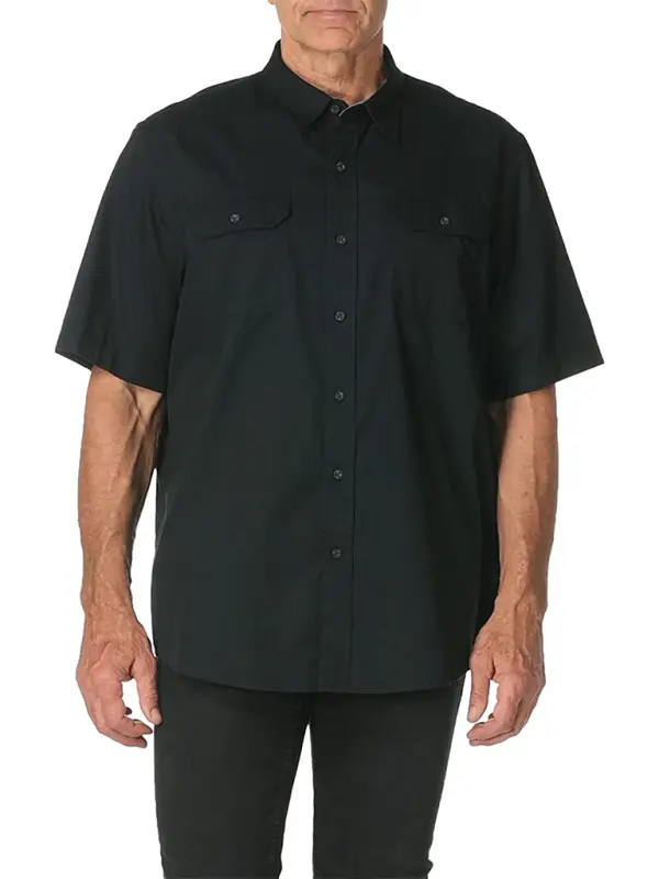 Effortlessly Stylish Men's Solid Cotton Short Sleeve Shirt for Spring-Summer Vibes - MENLL
