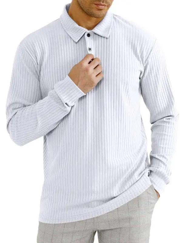 Elevate Your Style: Versatile Men's Long Sleeve Polo T-Shirt for All Seasons - MENLL