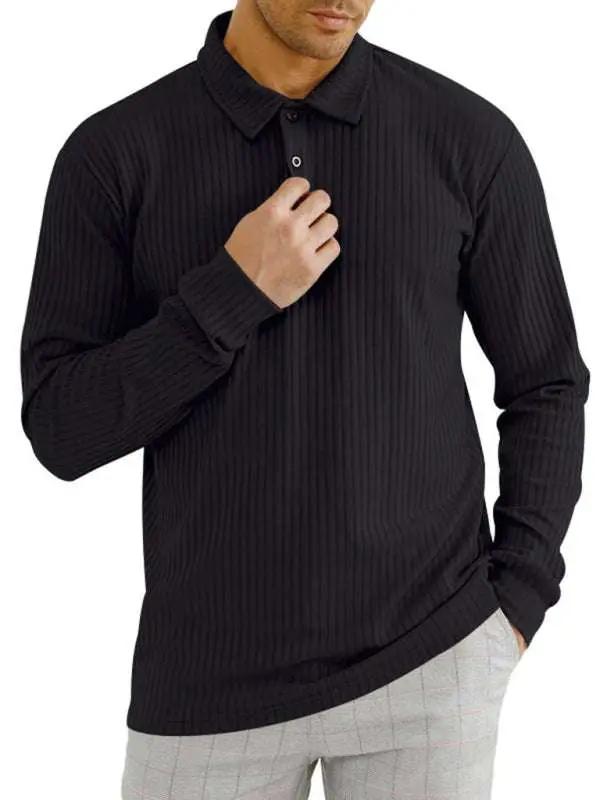Elevate Your Style: Versatile Men's Long Sleeve Polo T-Shirt for All Seasons - MENLL