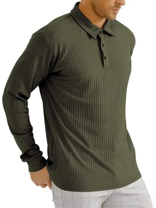 Elevate Your Style: Versatile Men's Long Sleeve Polo T-Shirt for All Seasons - MENLL
