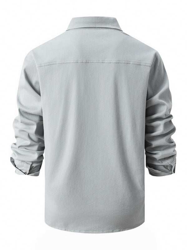 Stylish Long Sleeve Casual Business Shirt for Men – Elevate Your Everyday Look - MENLL